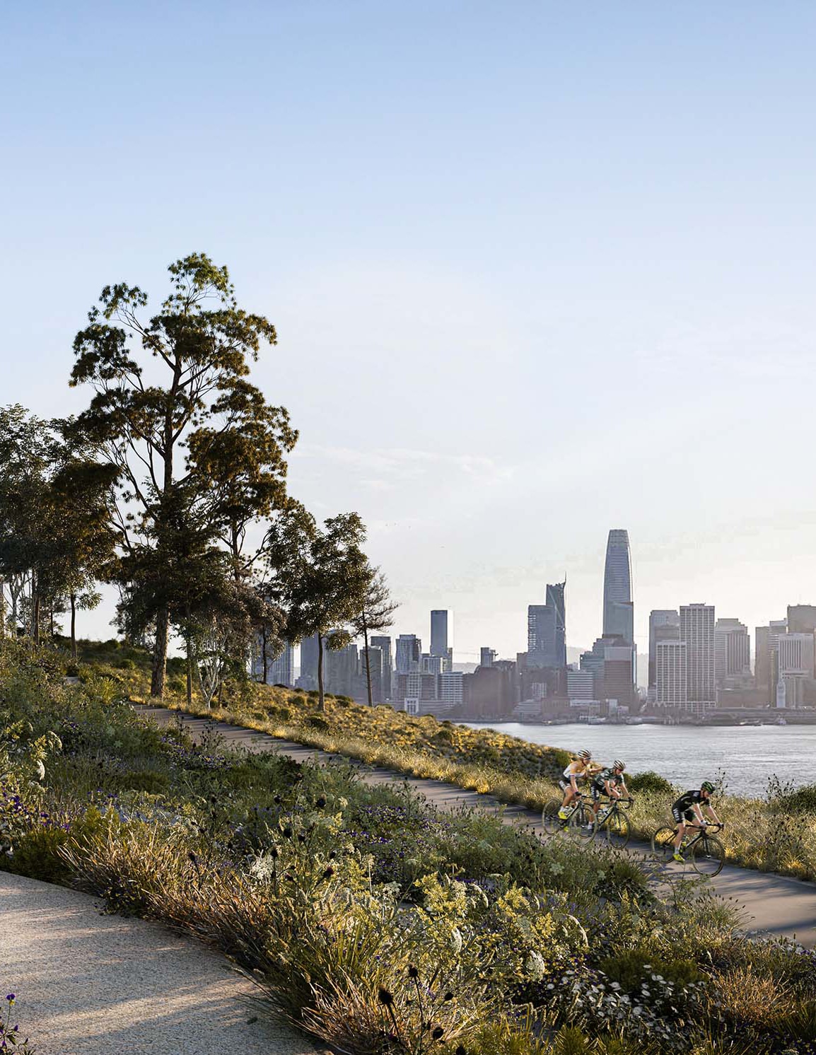 Sunset scenic view from Yerba Buena Island San Francisco